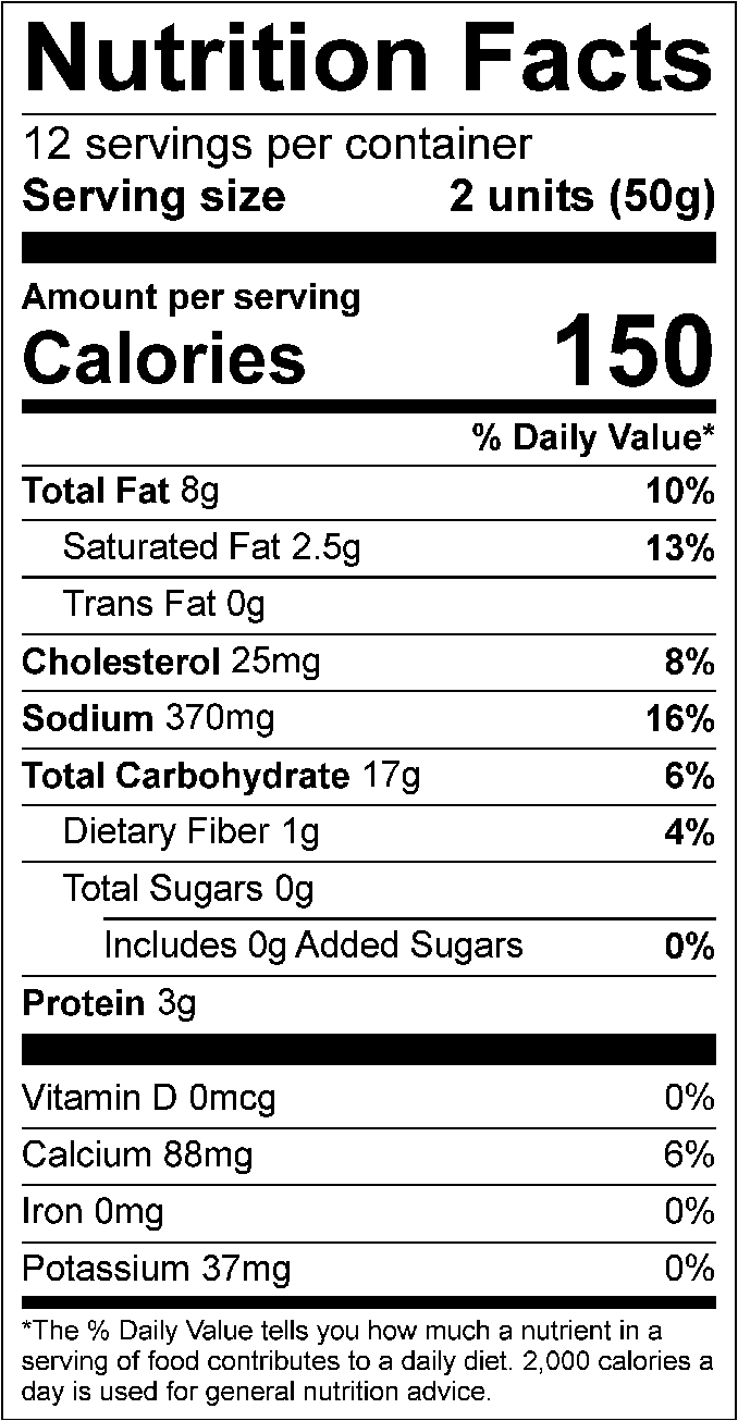Gluten Free Snack Nutrition Facts